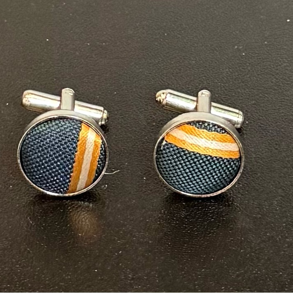 Stylish Navy and Gold Cufflinks